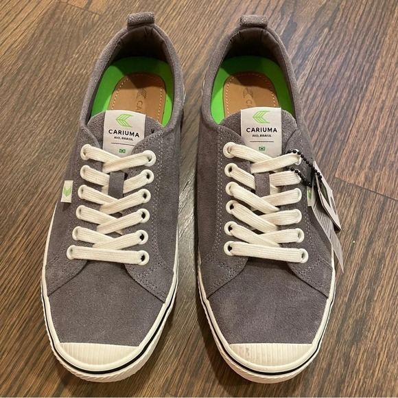 NEW Cariuma OCA Low Top Gray Suede Sneakers Women’s 10 Men’s 8.5 Lace Up Shoes - Picture 1 of 12